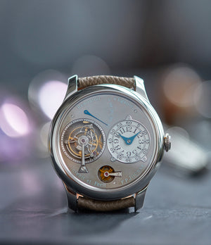 Tourbillon Remontoire Souverain F. P. Journe rhutenium dial brass movement pre-owned watch at A Collected Man London specialist independent watchmakers