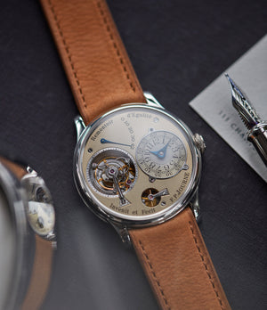 Journe Chronometre Tourbillon early brass movement 38mm platinum dress watch for sale online A Collected Man London specialist independent watchmakers