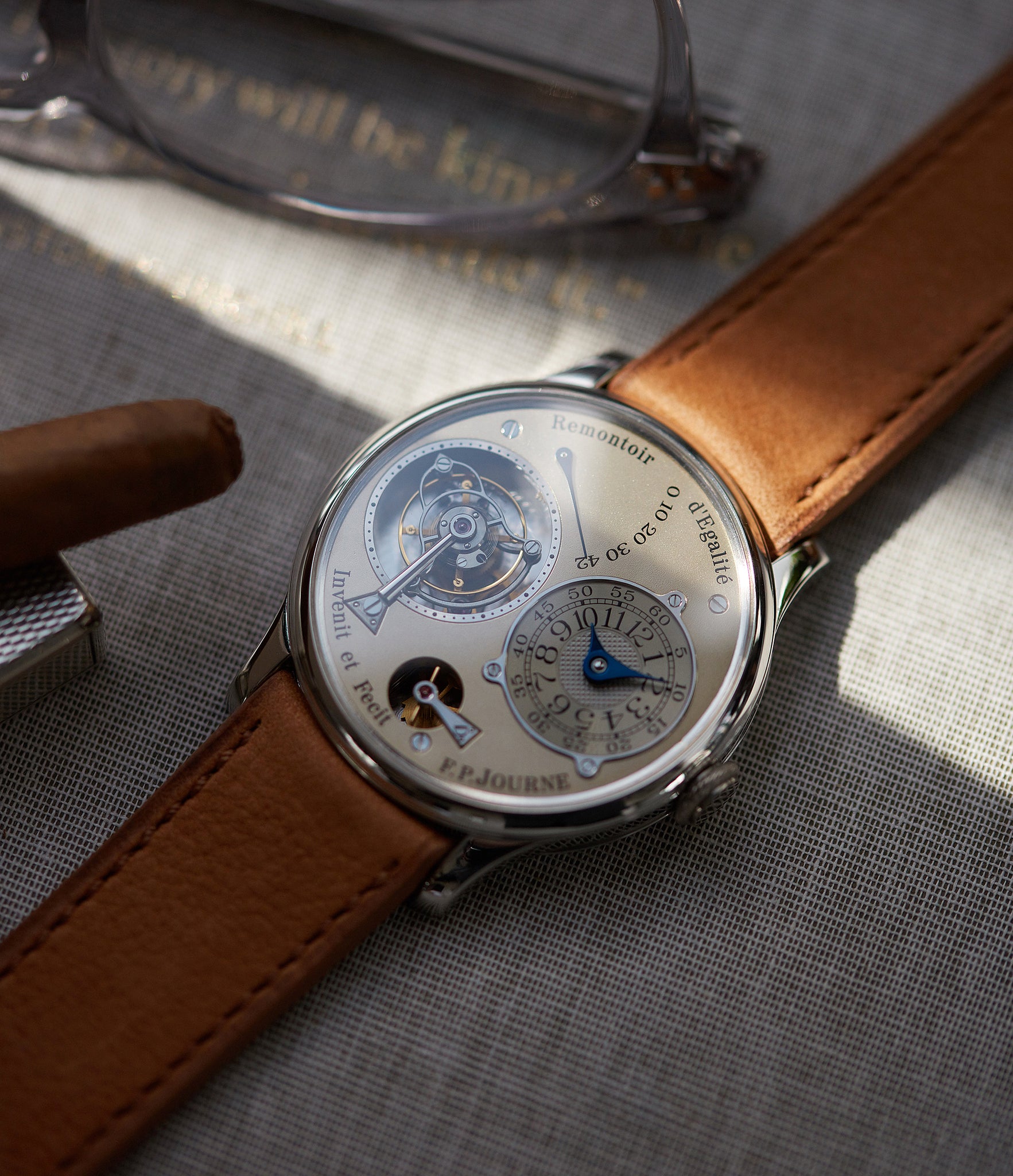 selling F. P. Journe Chronometre A Tourbillon early brass movement 38mm platinum dress watch for sale online A Collected Man London specialist independent watchmakers