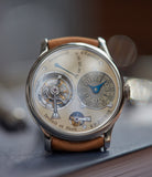 while gold dial F. P. Journe Chronometre A Tourbillon early brass movement 38mm platinum dress watch for sale online A Collected Man London specialist independent watchmakers