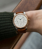 for sale F. P. Journe Tourbillon Historique T30 Limited Edition of 99 rare duel barrel tourbillon dress watch in rose gold and silver for sale online at A Collected Man London approved seller of independent watchmakers
