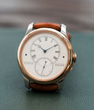 independent watchmaker F. P. Journe T30 Tourbillon Historique Limited Edition of 99 rare duel barrel tourbillon dress watch in rose gold and silver for sale online at A Collected Man London approved seller of independent watchmakers