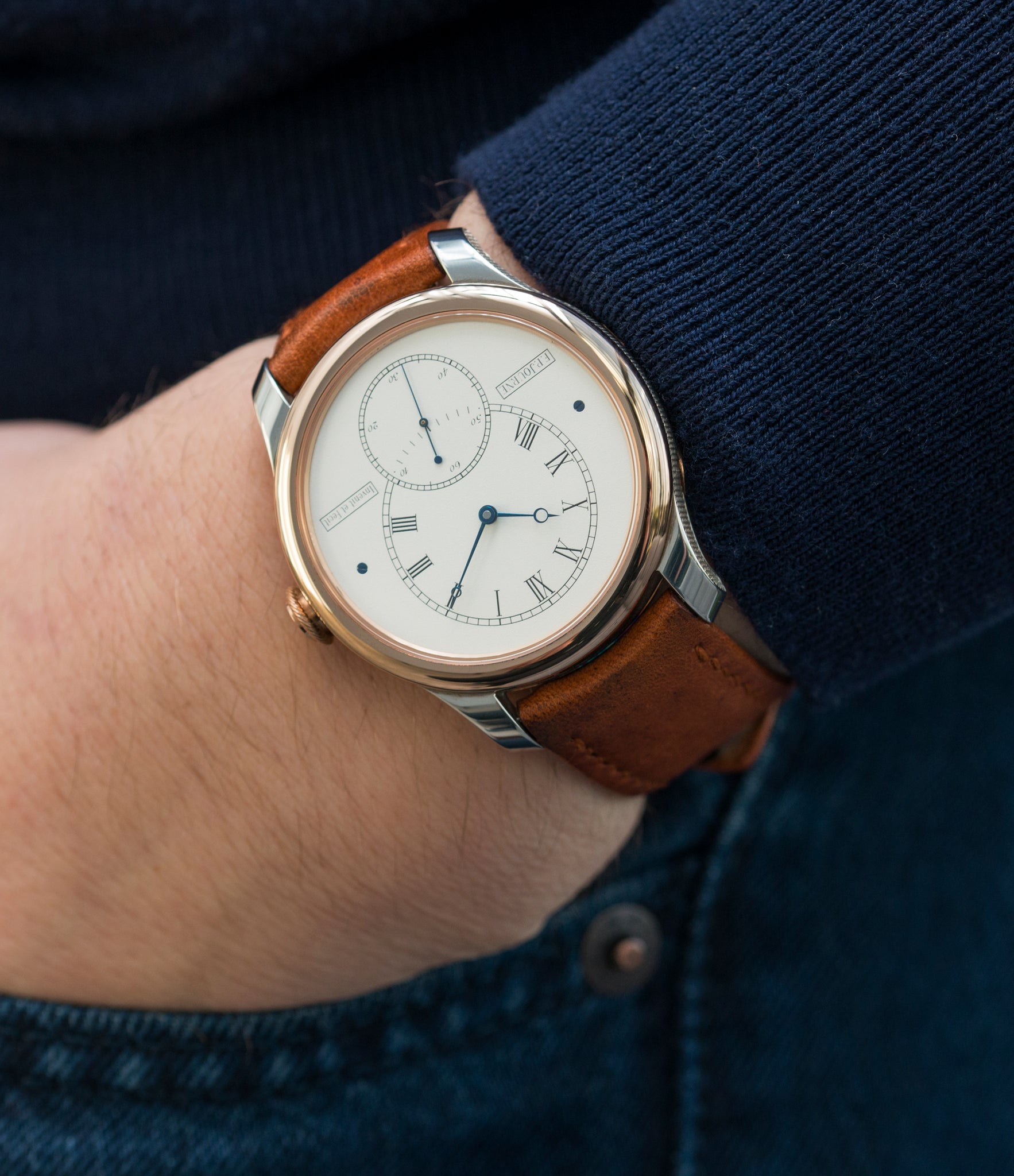 T30 F. P. Journe Tourbillon Historique Limited Edition of 99 rare duel barrel tourbillon dress watch in rose gold and silver for sale online at A Collected Man London approved seller of independent watchmakers