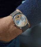 men's luxury dress watch 01T Tourbillon F. P. Journe brass movement 38 mm platinum dress watch for sale online at A Collected Man London UK specialist of rare independent watches