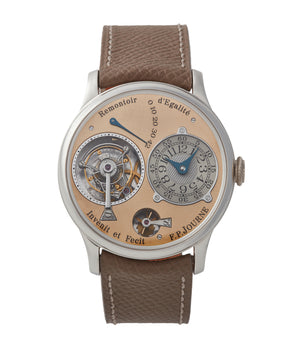 buy F. P. Journe Tourbillon 01T brass movement 38 mm platinum dress watch for sale online at A Collected Man London UK specialist of rare independent watches