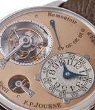 01T Tourbillon F. P. Journe brass movement 38 mm platinum dress watch for sale online at A Collected Man London UK specialist of rare independent watches