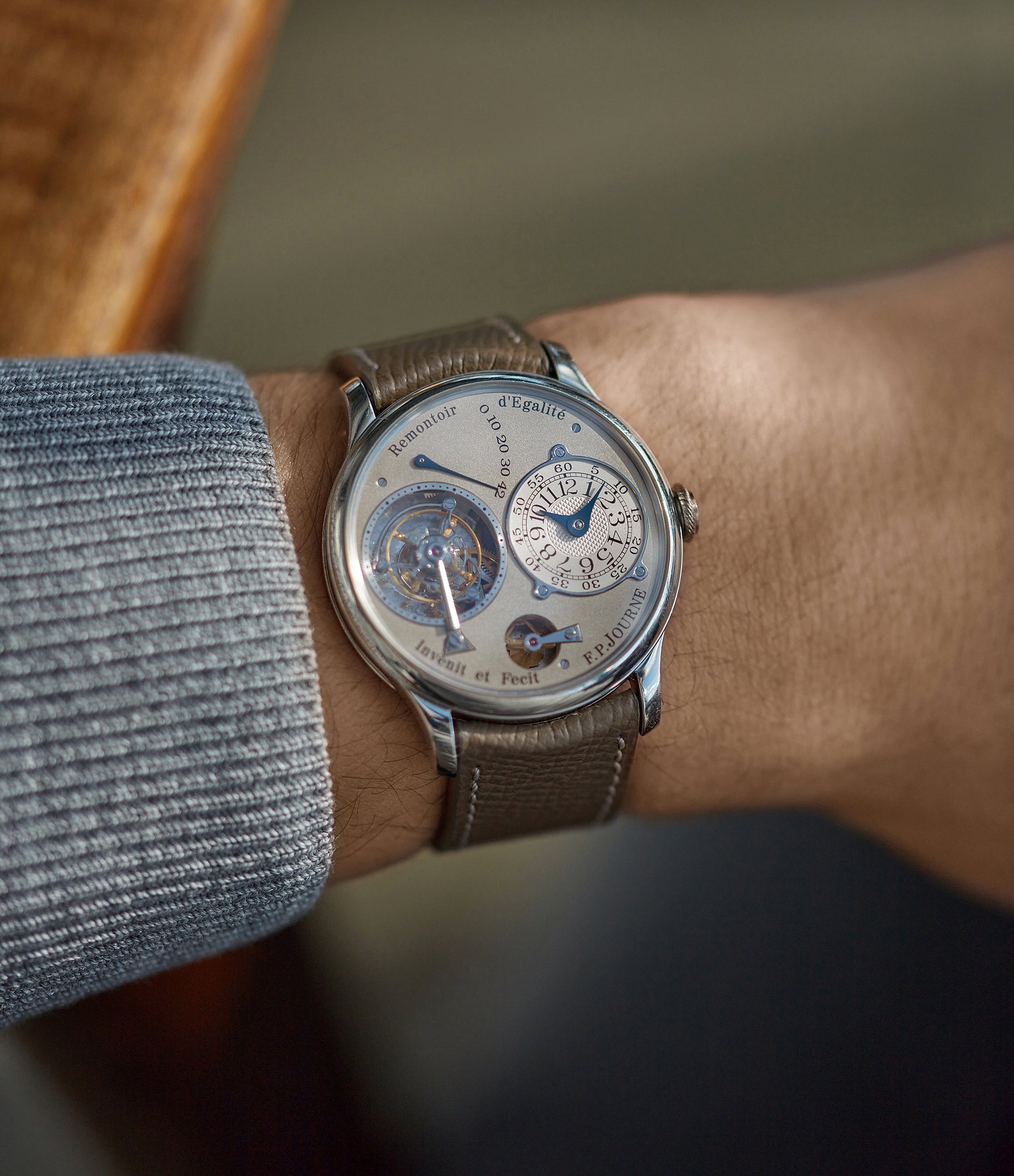men's rare F. P. Journe Tourbillon 38mm brass movement pre-owned rare watch independent watchmaker for sale A Collected Man London specialist rare wristwatches