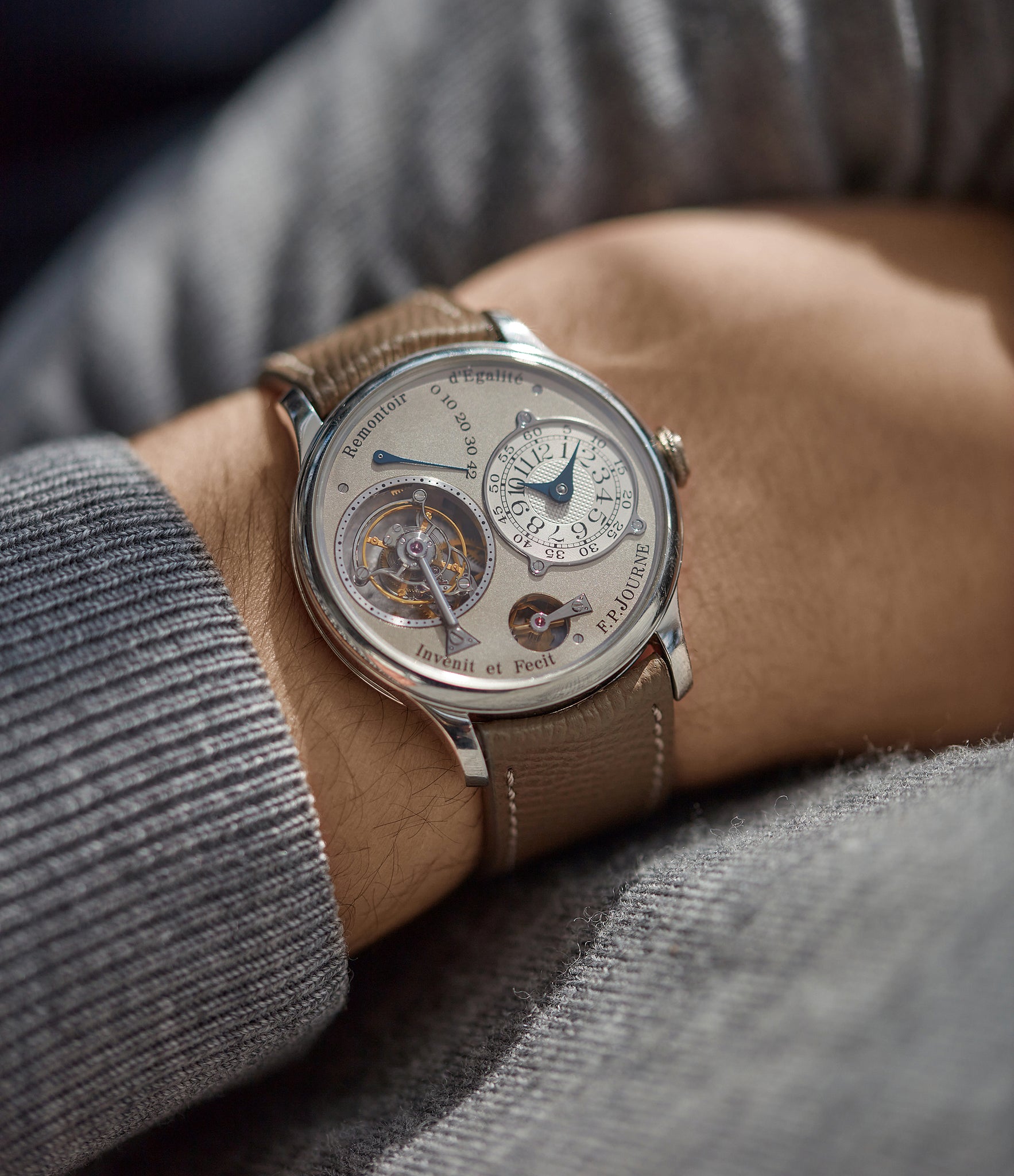 men's watch F. P. Journe Tourbillon 38mm brass movement pre-owned rare watch independent watchmaker for sale A Collected Man London specialist rare wristwatches