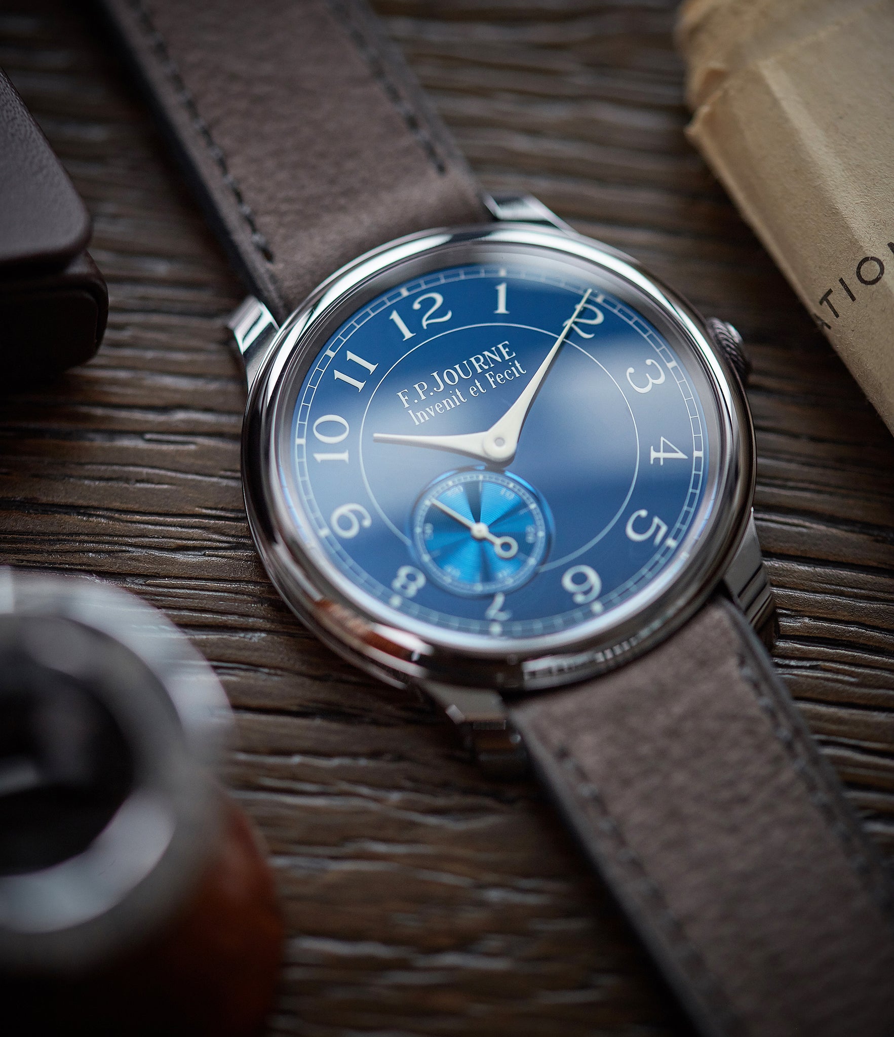 selling F. P. Journe Chronometre Bleu tantalum blue dial rare dress watch for sale online at A Collected Man London approved reseller of independent watchmakers