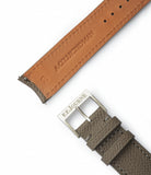 Buy grained leather quality watch strap in smoky ash grey from A Collected Man London, in short or regular lengths. We are proud to offer these hand-crafted watch straps, thoughtfully made in Europe, to suit your watch. Available to order online for worldwide delivery.