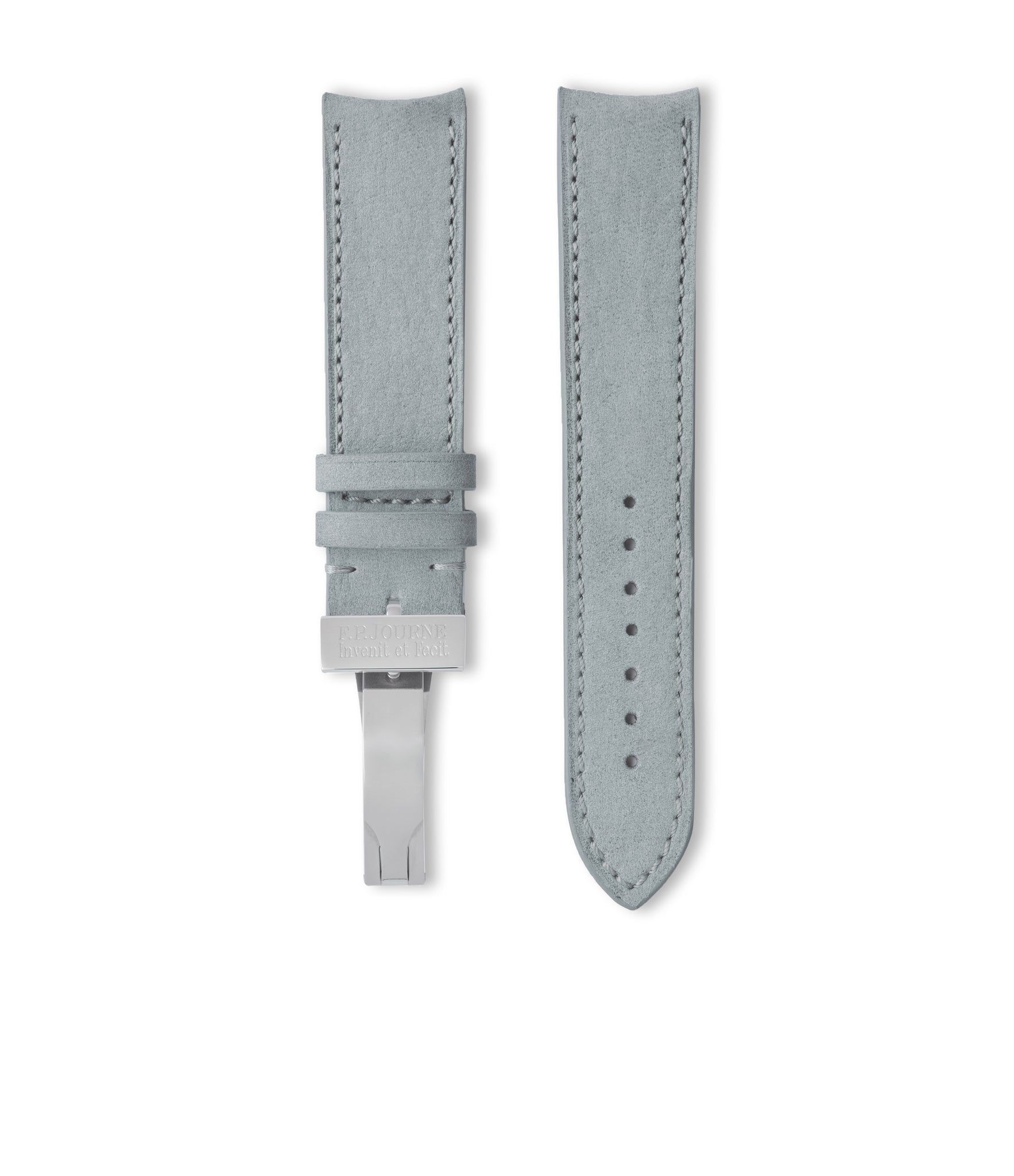 Buy nubuck quality watch strap in polar sky grey from A Collected Man London, in short or regular lengths. We are proud to offer these hand-crafted watch straps, thoughtfully made in Europe, to suit your watch. Available to order online for worldwide delivery.