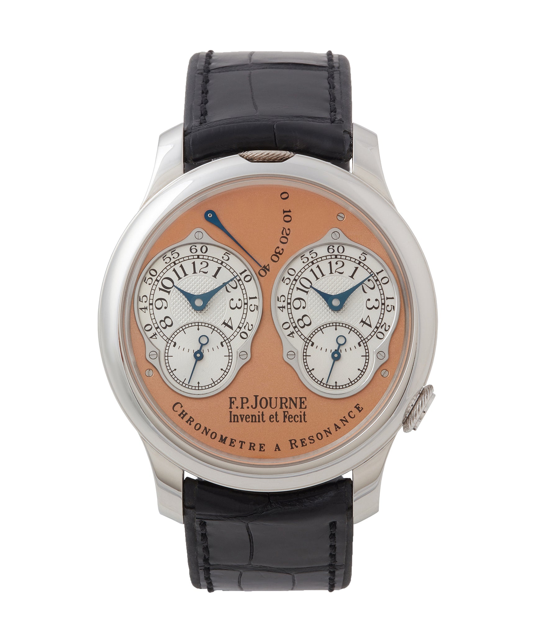 buy F. P. Journe Chronometre a Resonance platinum watch gold movement for sale online at A Collected Man London Uk specialist of independent watchmakers