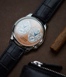 Journe Resonance platinum watch gold movement for sale online at A Collected Man London Uk specialist of independent watchmakers