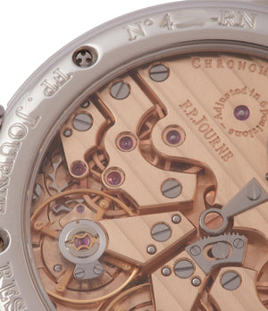 gold movement F. P. Journe Chronometre a Resonance platinum watch for sale online at A Collected Man London Uk specialist of independent watchmakers