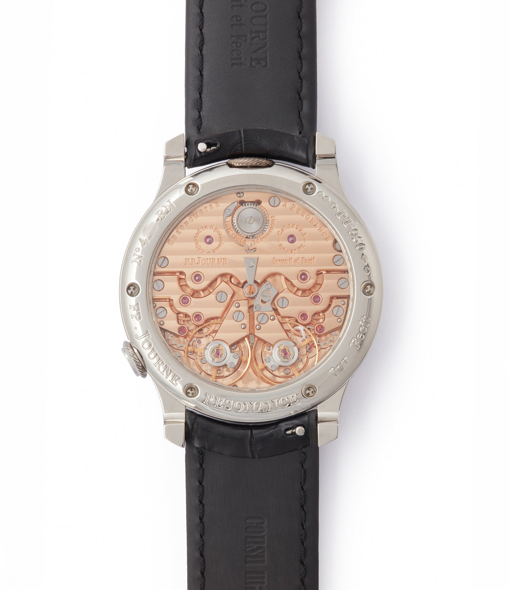 manual-winding F. P. Journe Chronometre a Resonance platinum watch gold movement for sale online at A Collected Man London Uk specialist of independent watchmakers