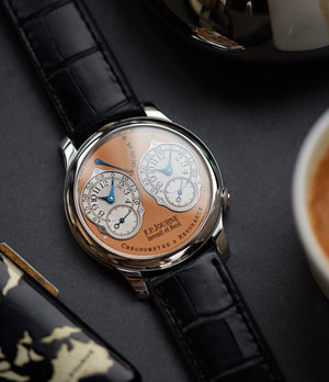 rare F. P. Journe Chronometre a Resonance platinum watch gold movement for sale online at A Collected Man London Uk specialist of independent watchmakers