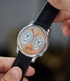hands-on Chronometre a Resonance F. P. Journe platinum watch gold movement for sale online at A Collected Man London Uk specialist of independent watchmakers
