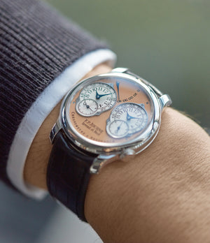 rare F. P. Journe Chronometre a Resonance platinum watch gold movement for sale online at A Collected Man London Uk specialist of independent watchmakers