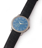 shop pre-owned F. P. Journe Chronometre Bleu tantalum blue dial rare dress watch for sale online at A Collected Man London approved reseller of independent watchmakers