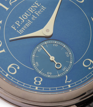 pre-owned tantalum F. P. Journe Chronometre Bleu blue dial rare dress watch for sale online at A Collected Man London approved reseller of independent watchmakers
