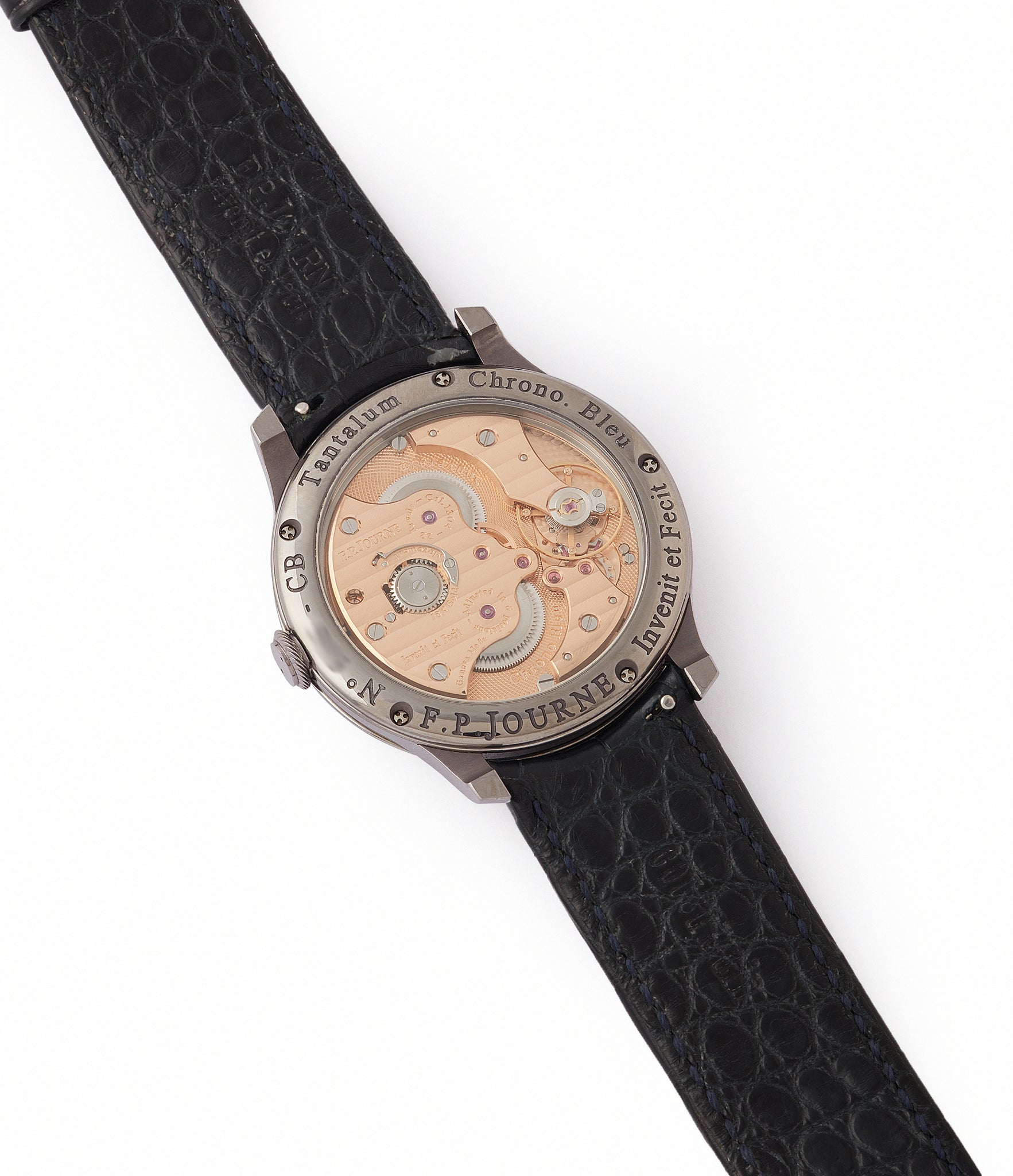 pre-owned 1304 manual-winding F. P. Journe Chronometre Bleu tantalum blue dial rare dress watch for sale online at A Collected Man London approved reseller of independent watchmakers
