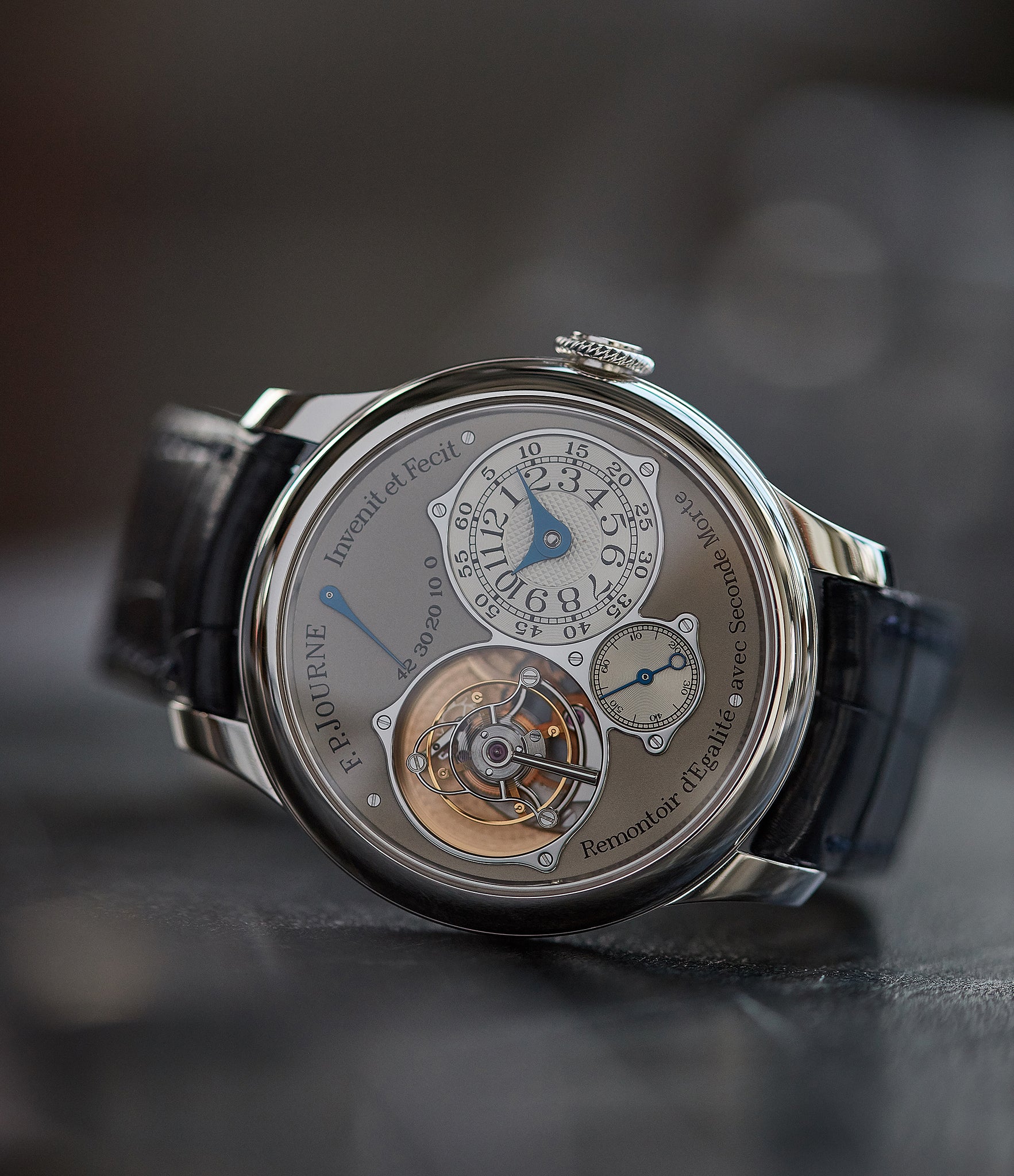 pre-owned F. P. Journe Tourbillon Souverain TN dead-beat seconds 40mm platinum watch for sale online at A Collected Man London UK specialist of rare watches