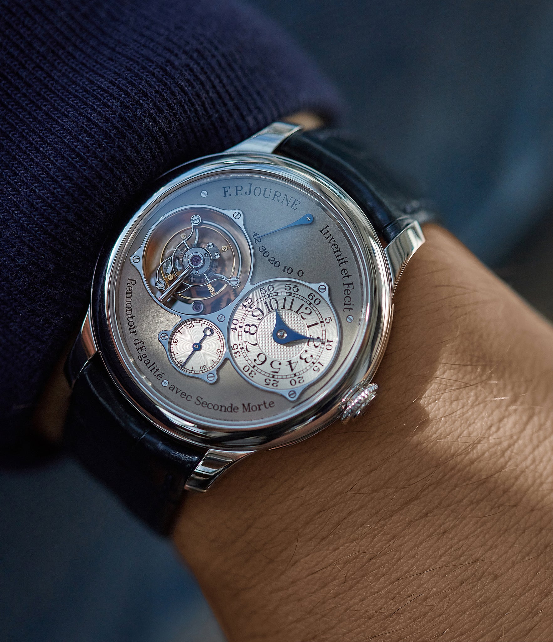 Tourbillon Souverain TN F. P. Journe dead-beat seconds 40mm platinum pre-owned watch for sale online at A Collected Man London UK specialist of rare watches