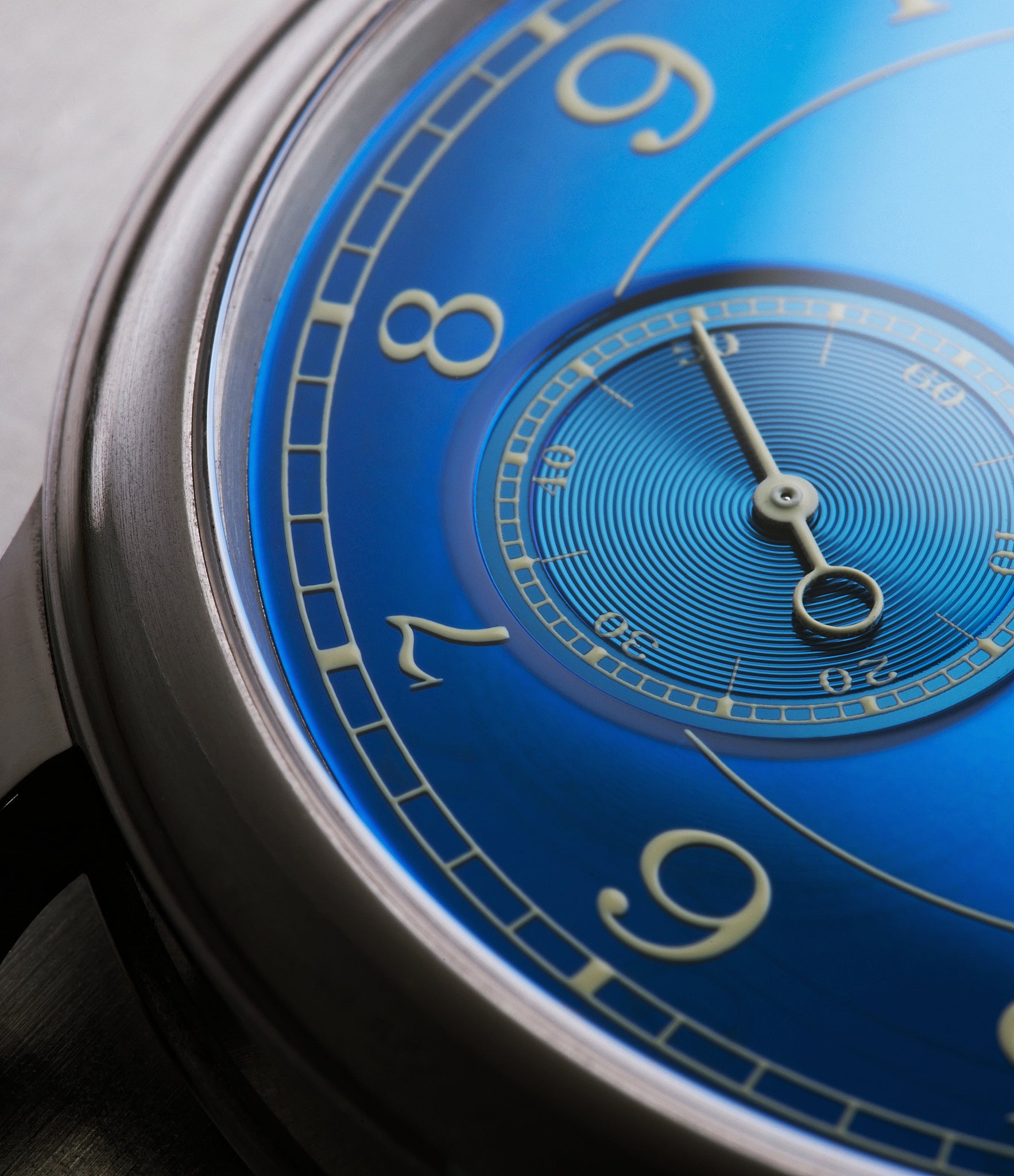 luxury rare pre-owned F. P. Journe Chronomètre Bleu W1530 Tantalum preowned watch at A Collected Man London