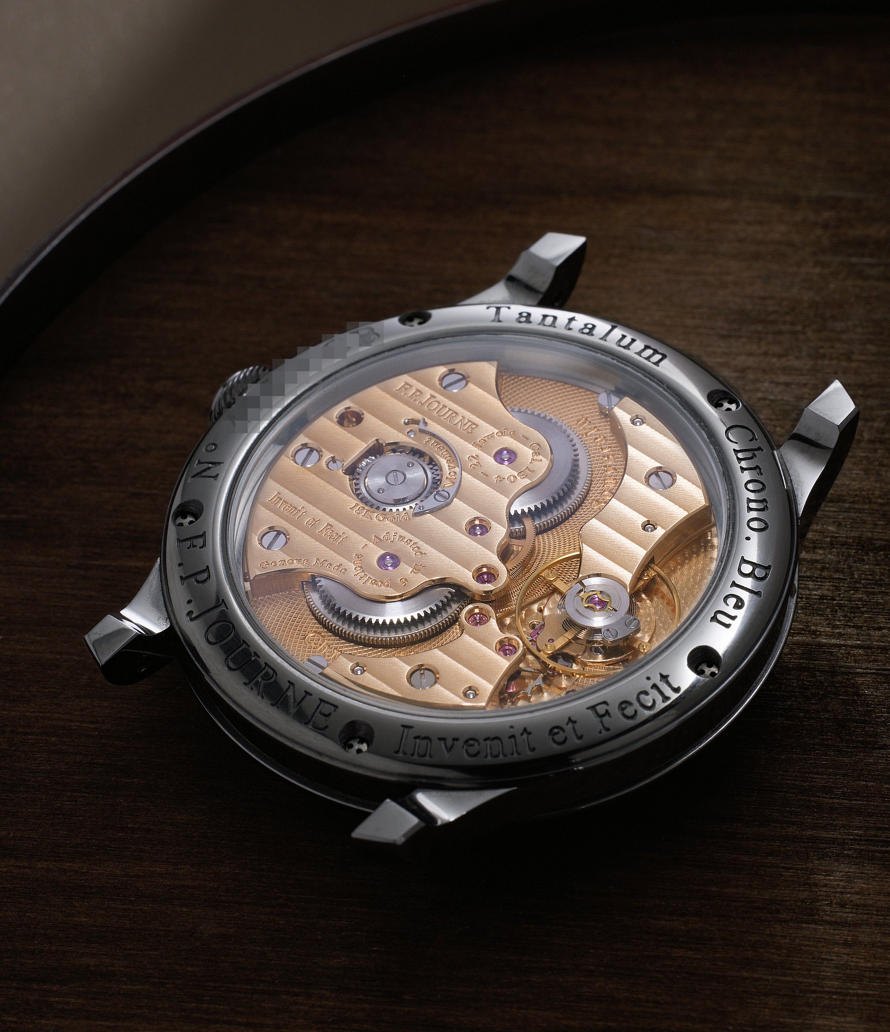 caseback F. P. Journe Chronomètre Bleu W1530 Tantalum preowned watch at A Collected Man London