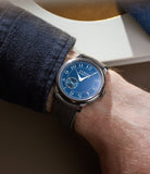 on the wrist F. P. Journe Chronomètre Bleu W1530 Tantalum preowned watch at A Collected Man London