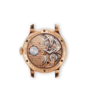 Display back caseback | independent watchmaker F. P. Journe Chronomètre Optimum  Rose Gold preowned watch at A Collected Man London