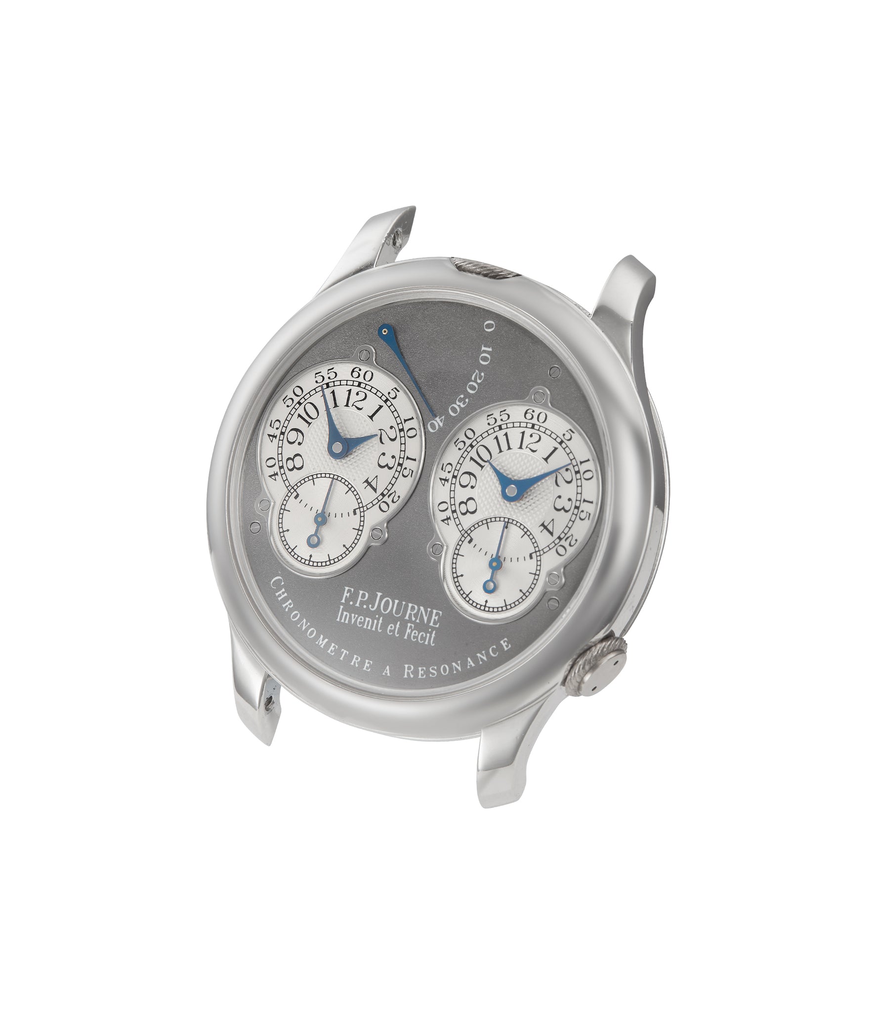 Front Dial | F. P. Journe | Ruthenium Chronomètre à Résonance | 01R | Platinum | Available worldwide at A Collected Man