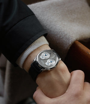 On-wrist | F. P. Journe | Ruthenium Chronomètre à Résonance | 01R | Platinum | Available worldwide at A Collected Man