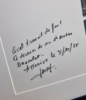 F. P. Journe Tourbillon drawing signed and dedicated by Monsieur Journe of his first wristwatch by Julie Kraulis auctioned by A Collected Man London to fund Covid-19 vaccine research 