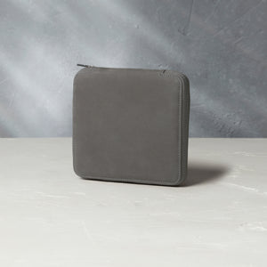 Geneva, six-watch folio Six-watch slim folio in charcoal grey nubuck leather | A Collected Man | Available Worldwide