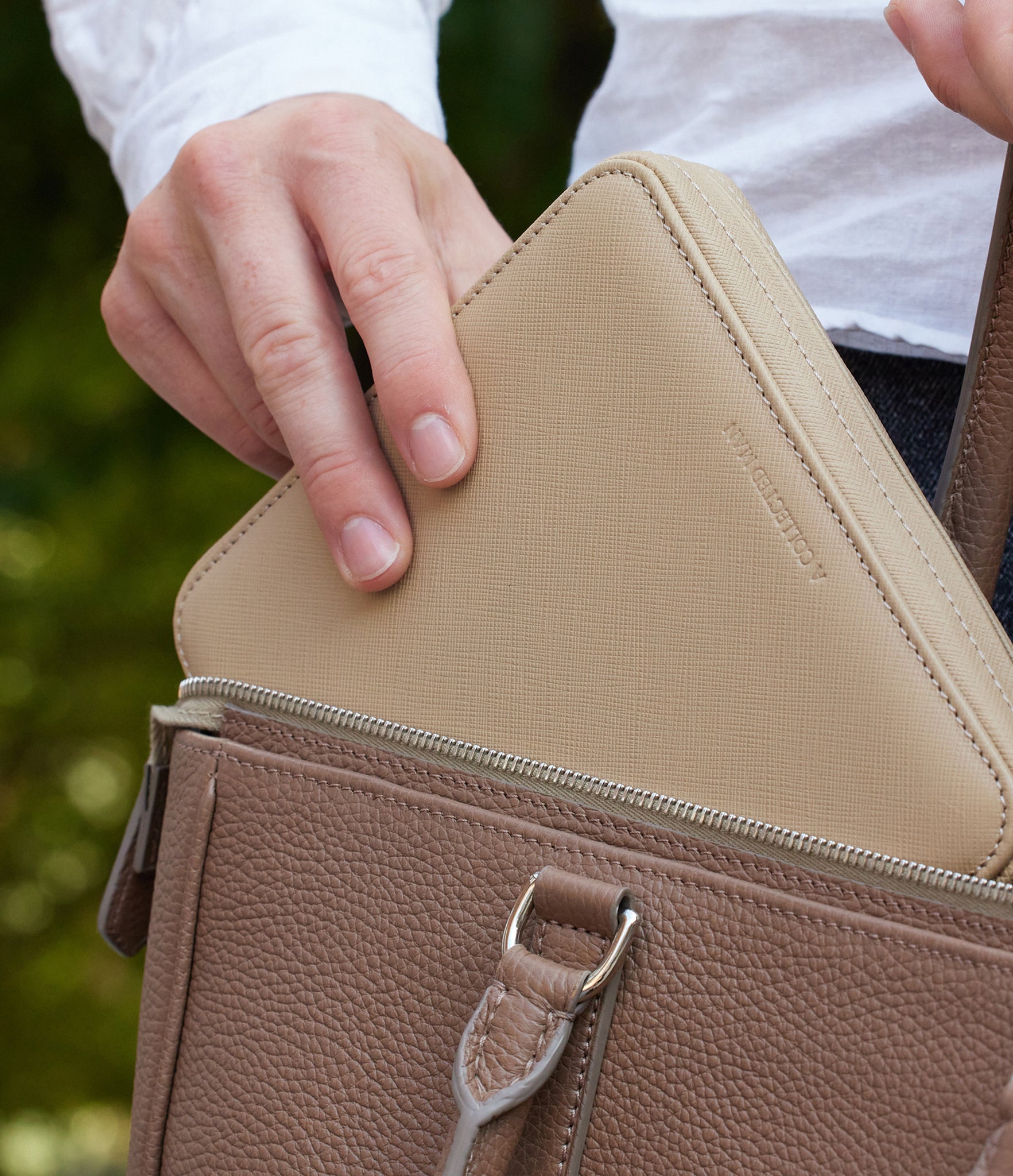 Geneva, six-watch folio, linen, saffiano leather | Buy at A Collected Man London