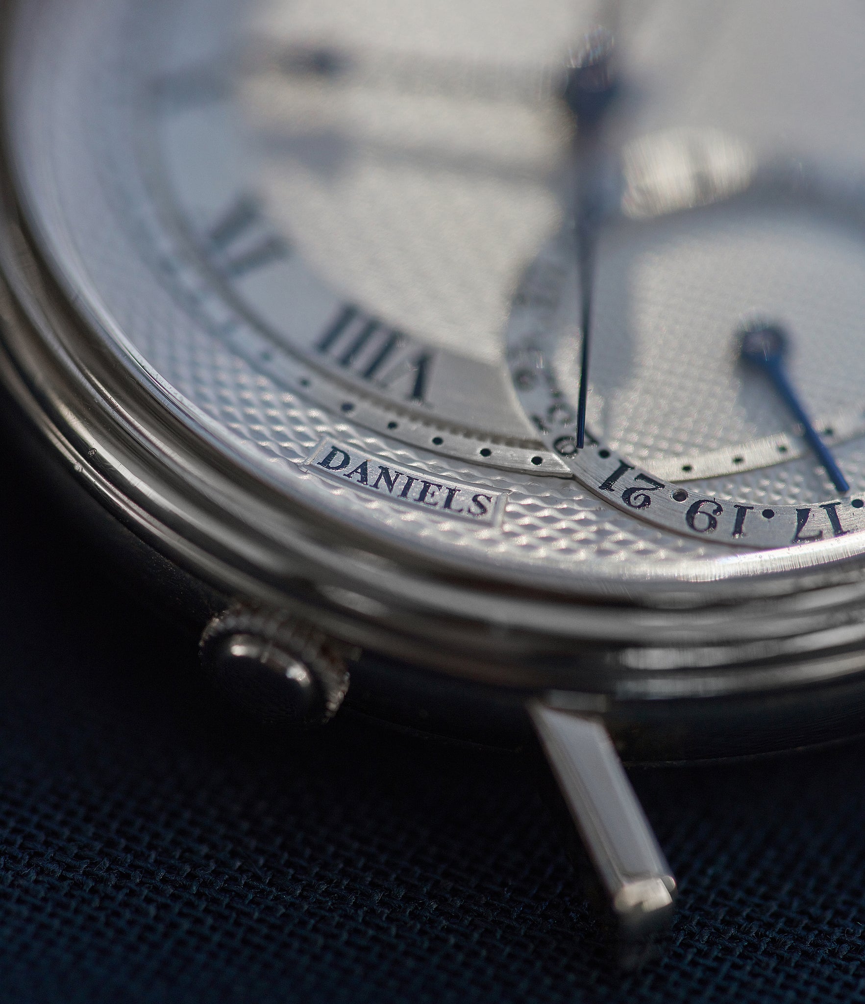 British men's luxury watch George Daniels Millennium wristwatch white gold The Aviator British independent watchmaker Isle of Man for sale online at A Collected Man London specialist of rare watches