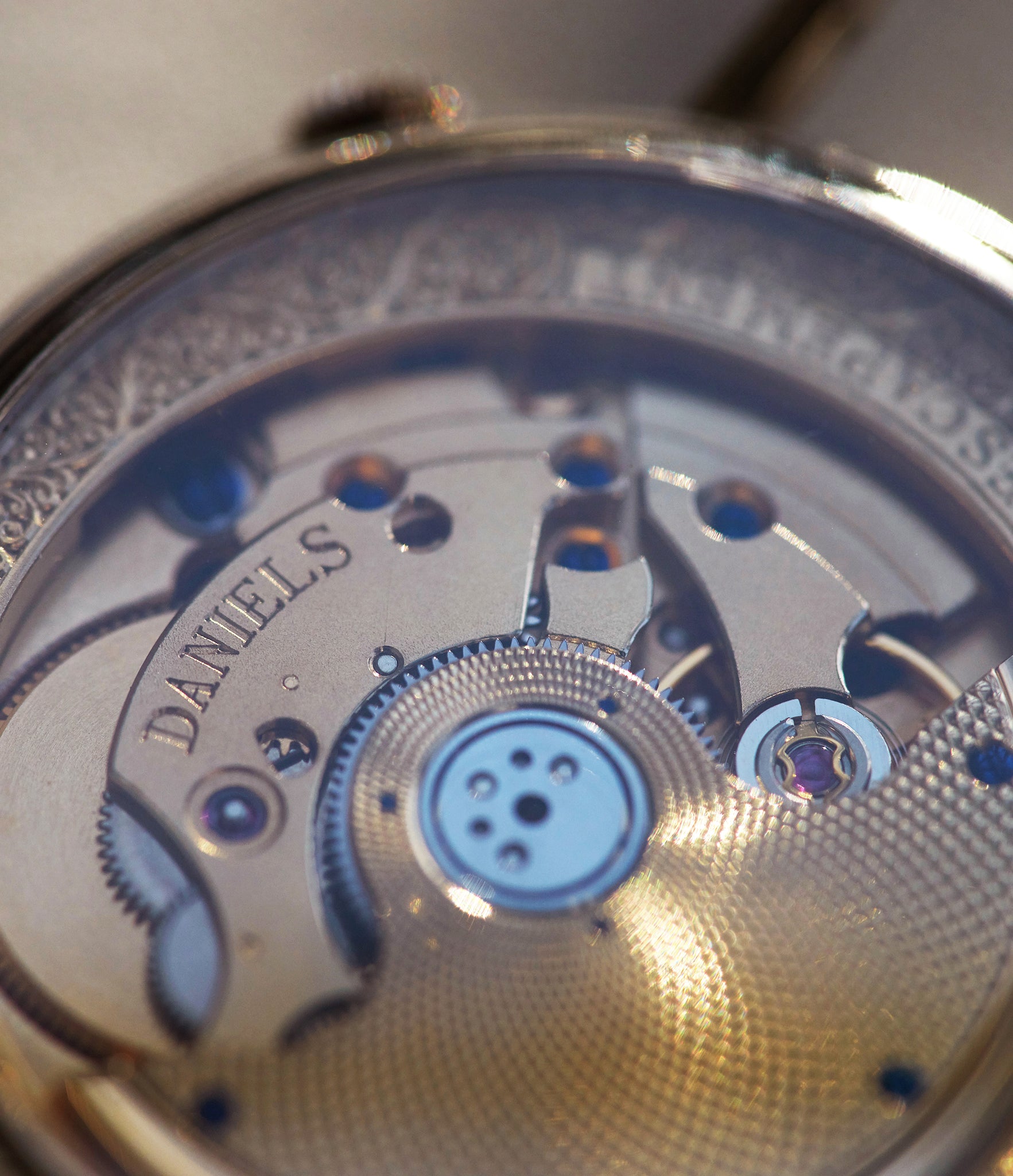 hand-made wristwatch George Daniels Millennium wristwatch white gold The Aviator British independent watchmaker Isle of Man for sale online at A Collected Man London specialist of rare watches