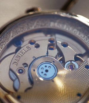 hand-made wristwatch George Daniels Millennium wristwatch white gold The Aviator British independent watchmaker Isle of Man for sale online at A Collected Man London specialist of rare watches