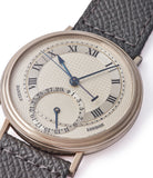 silver dial Roman numeral blue steel hands George Daniels Millennium wristwatch white gold The Aviator British independent watchmaker Isle of Man for sale online at A Collected Man London specialist of rare watches