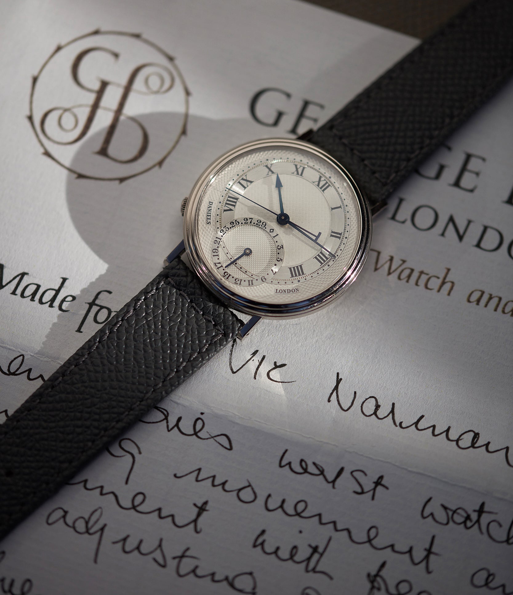 rare dress watch George Daniels Millennium wristwatch white gold The Aviator British independent watchmaker Isle of Man for sale online at A Collected Man London specialist of rare watches