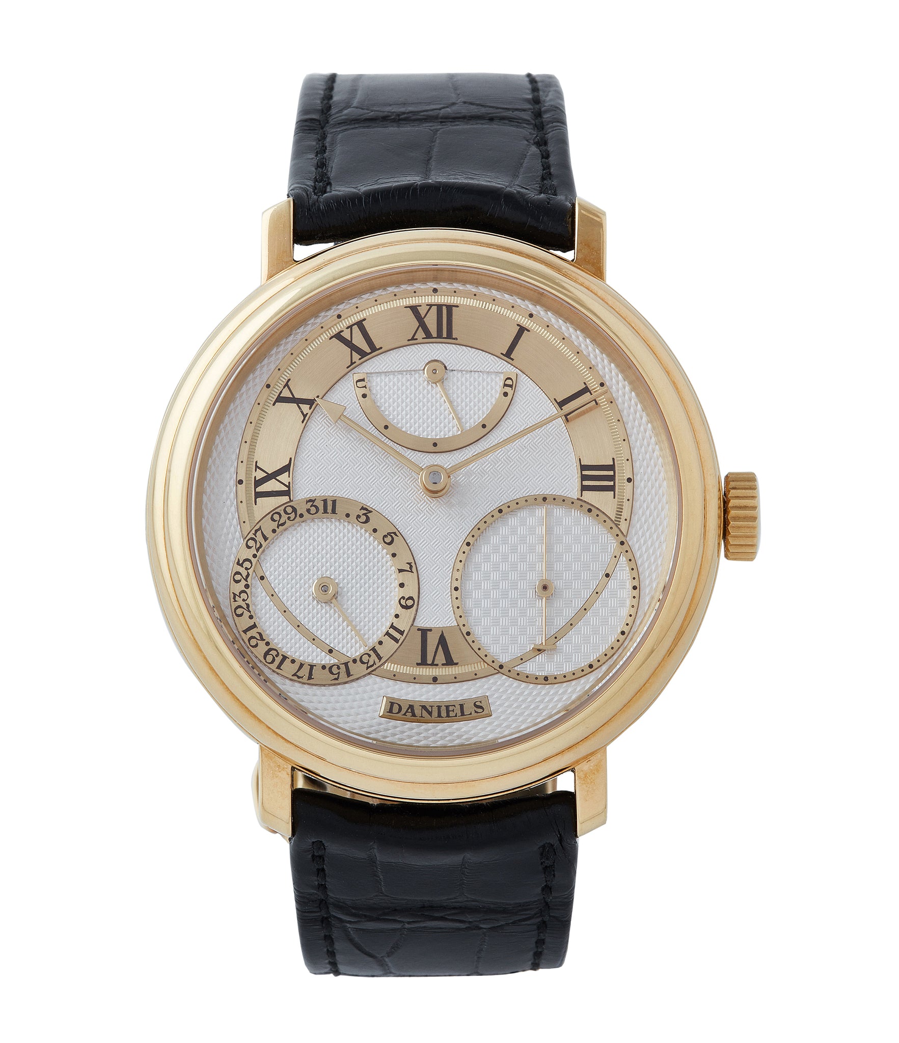 buy George Daniels Anniversary watch by Roger W. Smith independent watchmaker yellow gold rare watch for sale online A Collected Man London with signed papers
