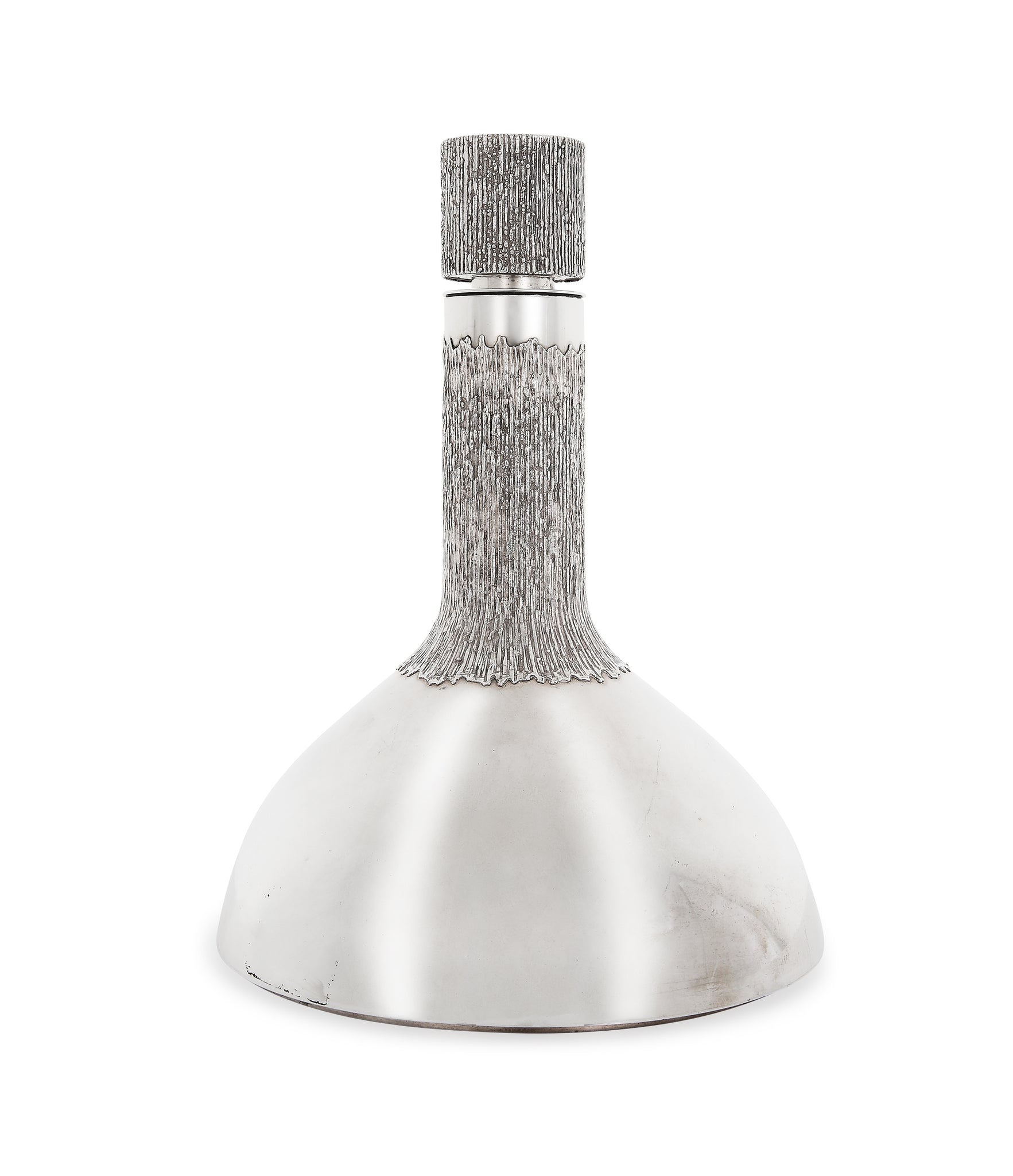 biophilic George Grant MacDonald silver decanter with organic texture at A Collected Man London home of rare objects