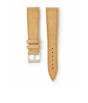 Buy suede quality watch strap in golden harvest beige from A Collected Man London, in short or regular lengths. We are proud to offer these hand-crafted watch straps, thoughtfully made in Europe, to suit your watch. Available to order online for worldwide delivery.