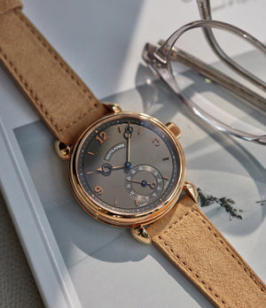 Order Granada Molequin watch strap Voutilainen honey light tan suede leather quick-release springbars buckle handcrafted European-made for sale online at A Collected Man London