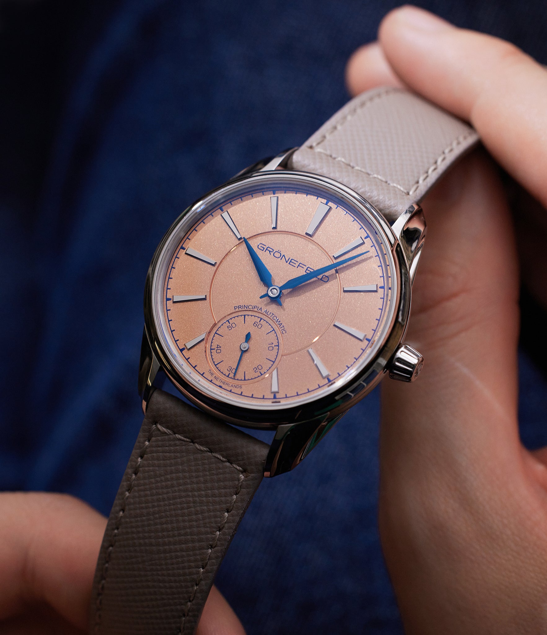 Grönefeld 1941 Principia Automatic | Steel | Salmon Dial | A Collected Man London Buy Rare Watches