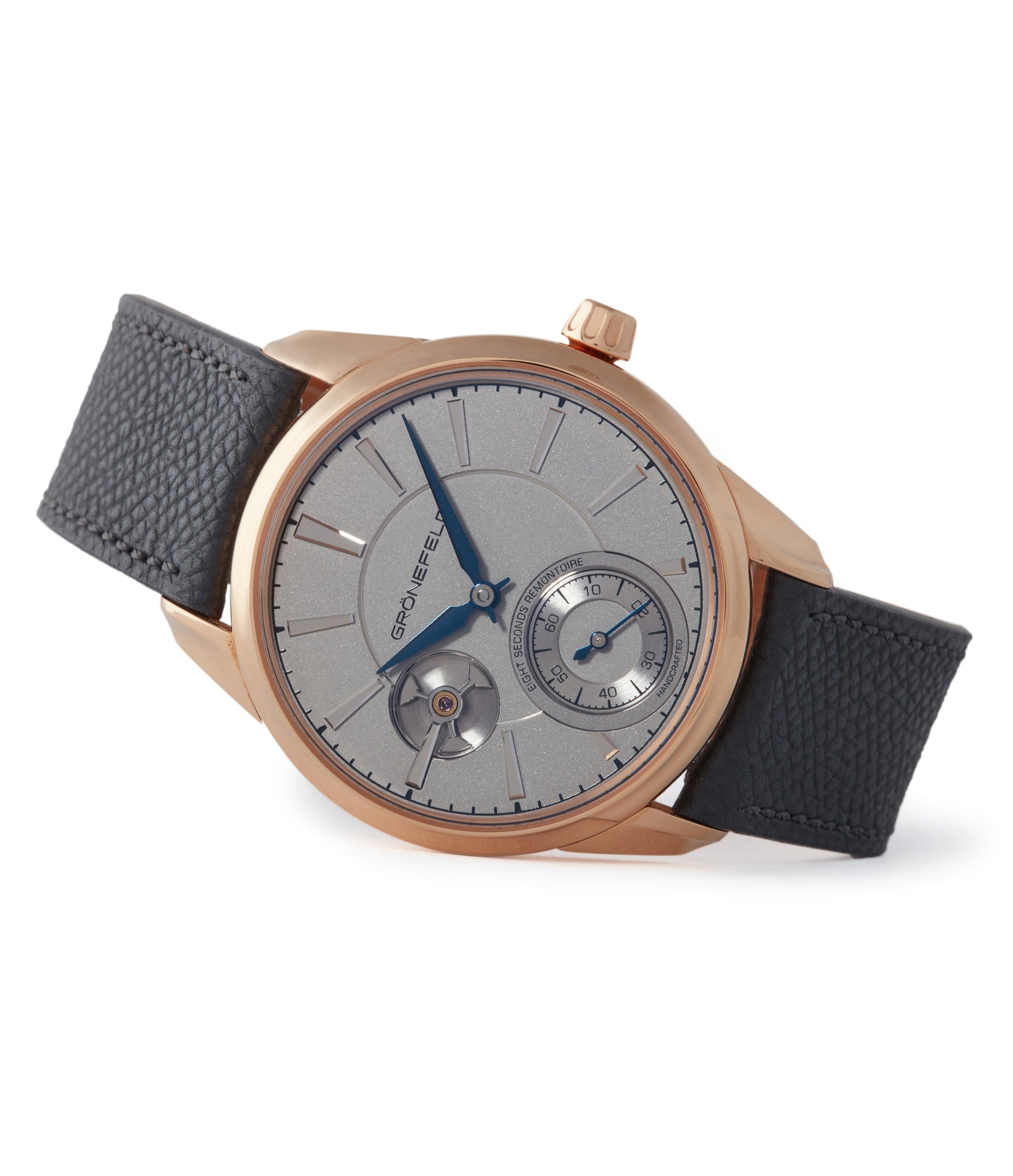 side-shot luxury men's watch Gronefeld 1941 Remontoire red gold time-only watch by independent watchmaker for sale online A Collected Man London specialist of rare watches