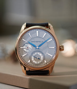 rare Gronefeld 1941 Remontoire red gold time-only watch by independent watchmaker for sale online A Collected Man London specialist of rare watches