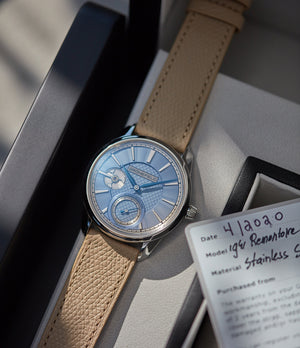 Shop Cairo Molequin watch strap Gronefeld cream grained leather quick-release springbars buckle handcrafted European-made for sale online at A Collected Man London
