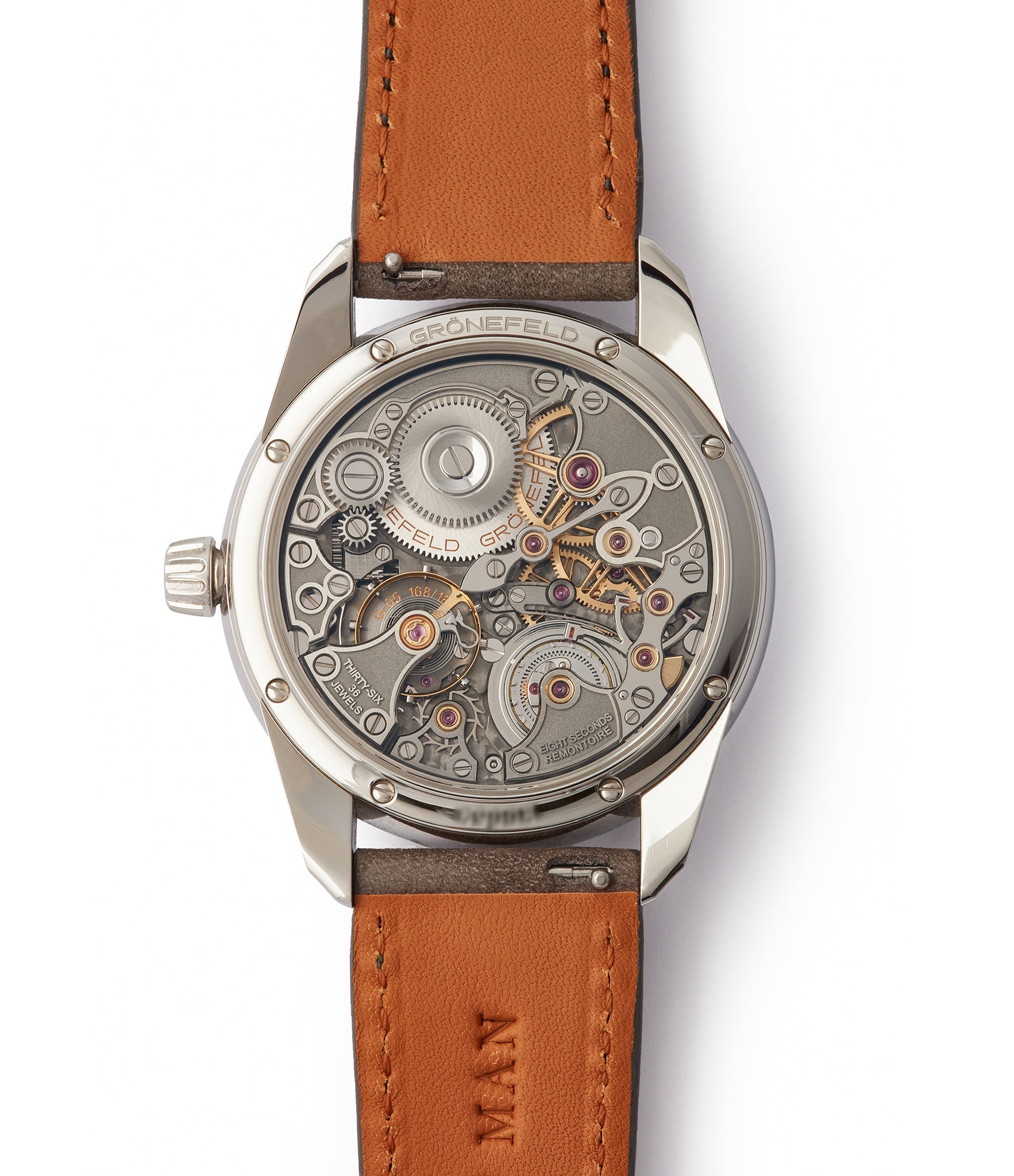 eight seconds remontoire Grönefeld 1941 Remontoire light blue Voutilainen dial time-only dress watch for sale online at A Collected Man London UK specialist of independent watchmakers